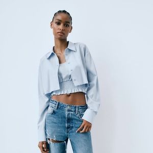 Zara Shirt with Cropped Top - 2pcs